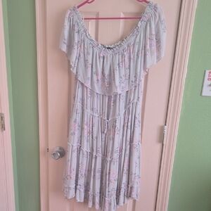 Floral Off-Shoulder Midi Dress